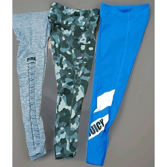 Victoria's Secret Pants - Lot 3 Women’s XS Activewear Leggings Athleta Camo VS PINK Ruched Juicy Couture